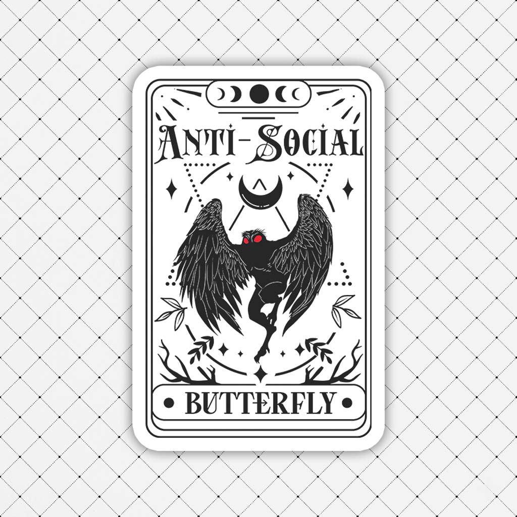 Anti-Social Butterfly Sticker