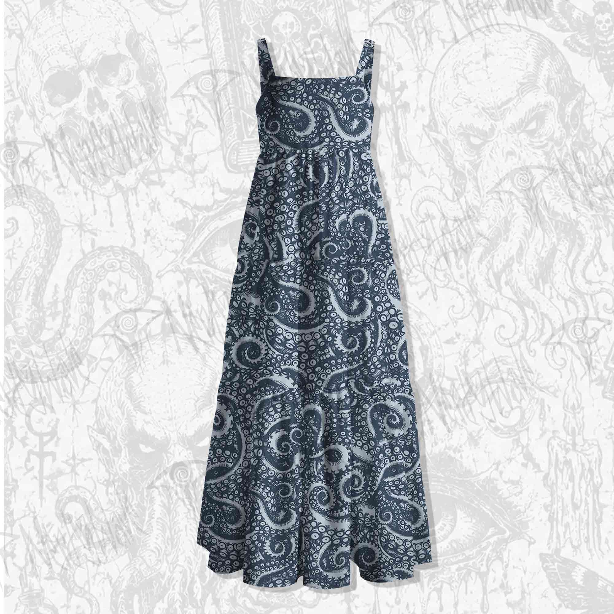 Octopus Tentacles Spaghetti Strap Long Dress