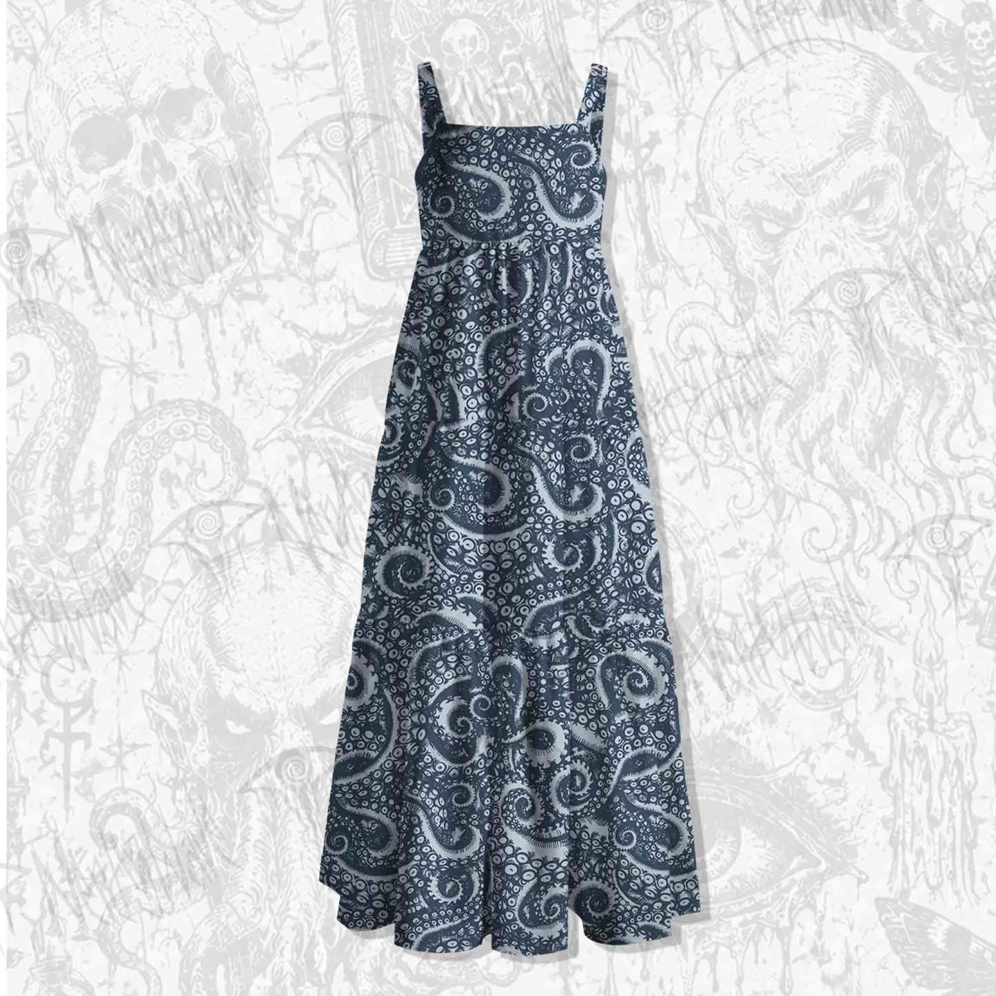 Octopus Tentacles Spaghetti Strap Long Dress
