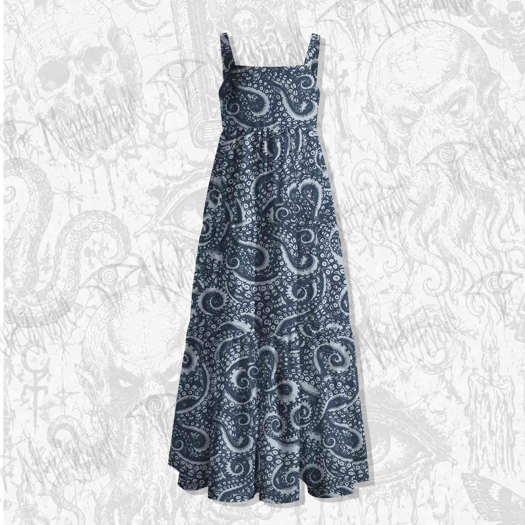 Octopus Tentacles Spaghetti Strap Long Dress