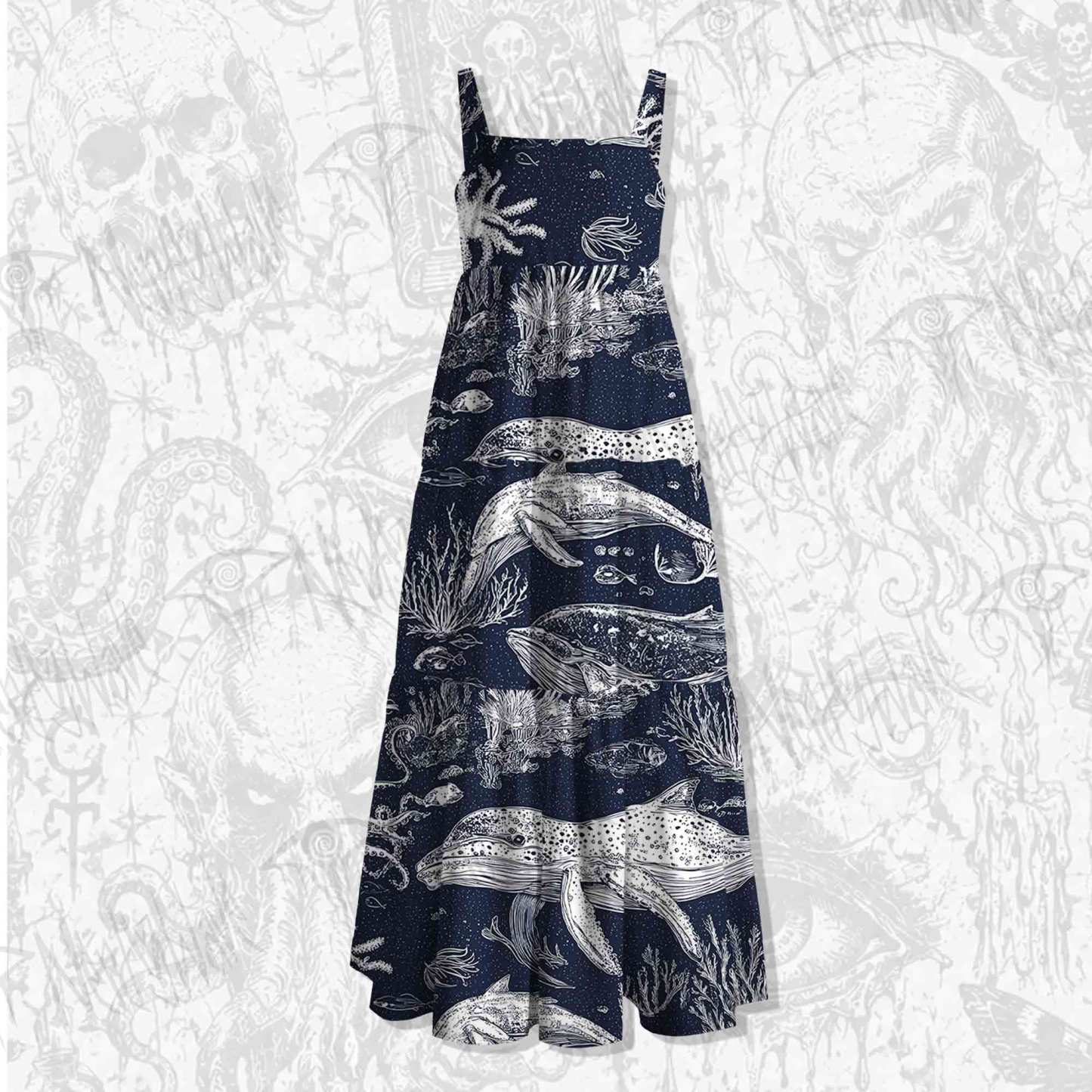 Deep Sea Cthulhu Spaghetti Strap Long Dress