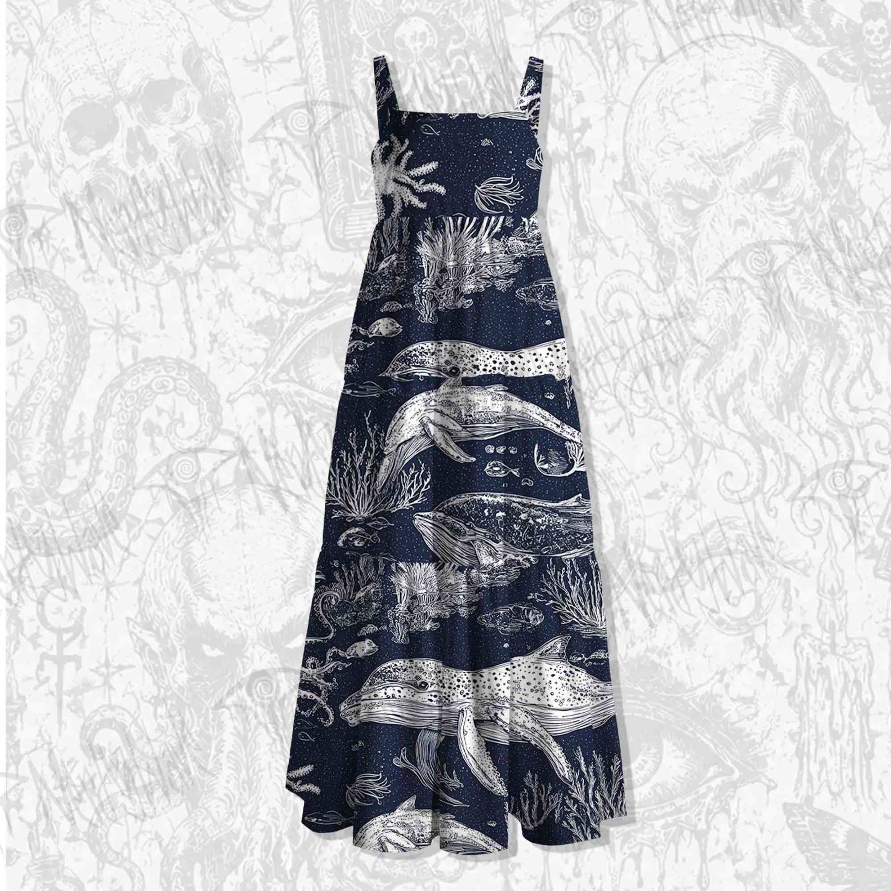 Deep Sea Cthulhu Spaghetti Strap Long Dress