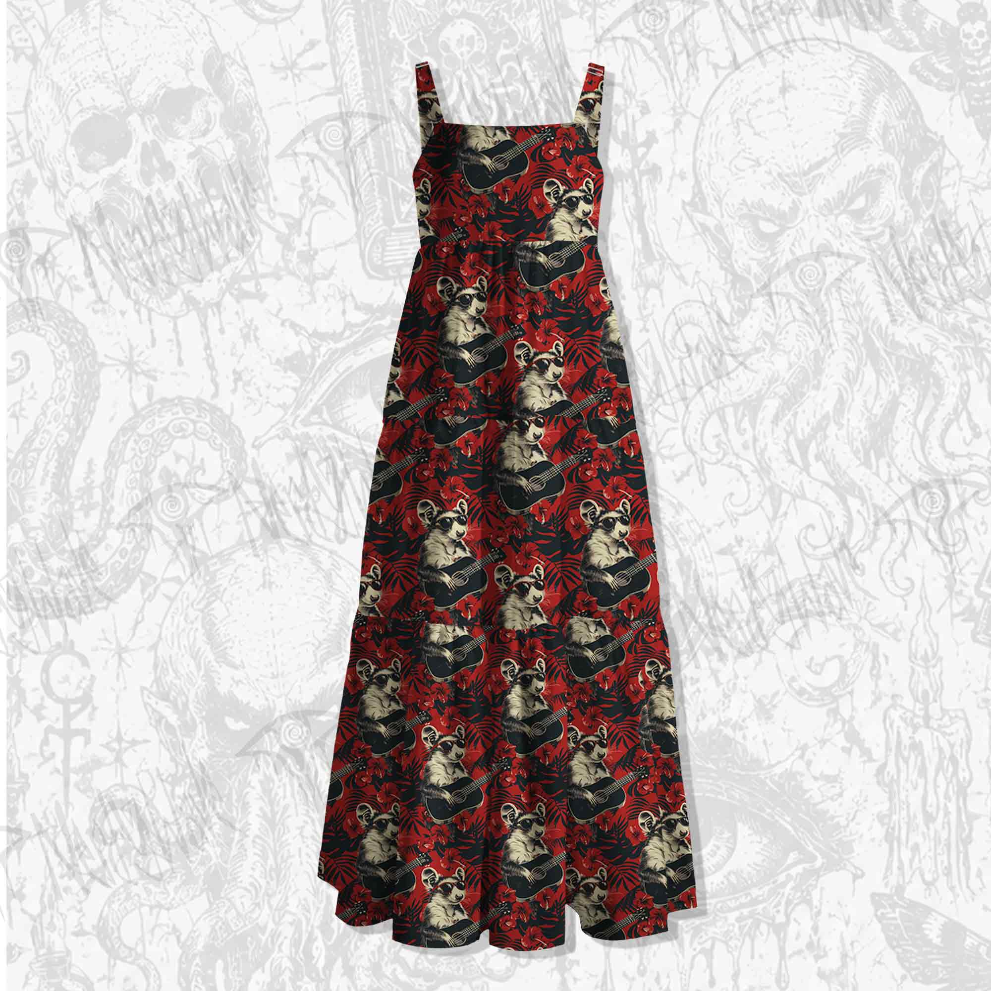 Mouse Holiday Spaghetti Strap Long Dress
