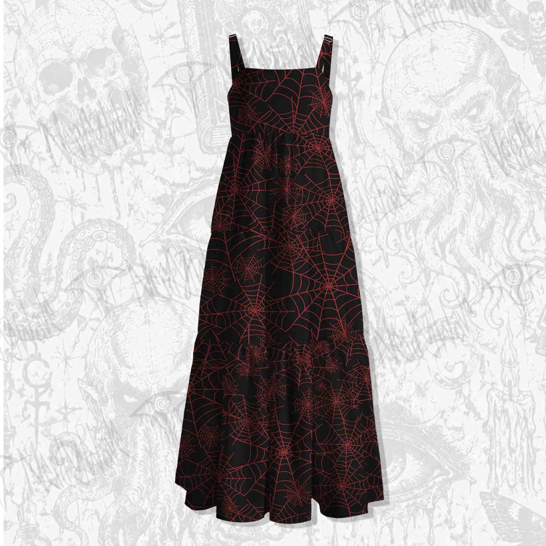 Spider Web Spaghetti Strap Long Dress