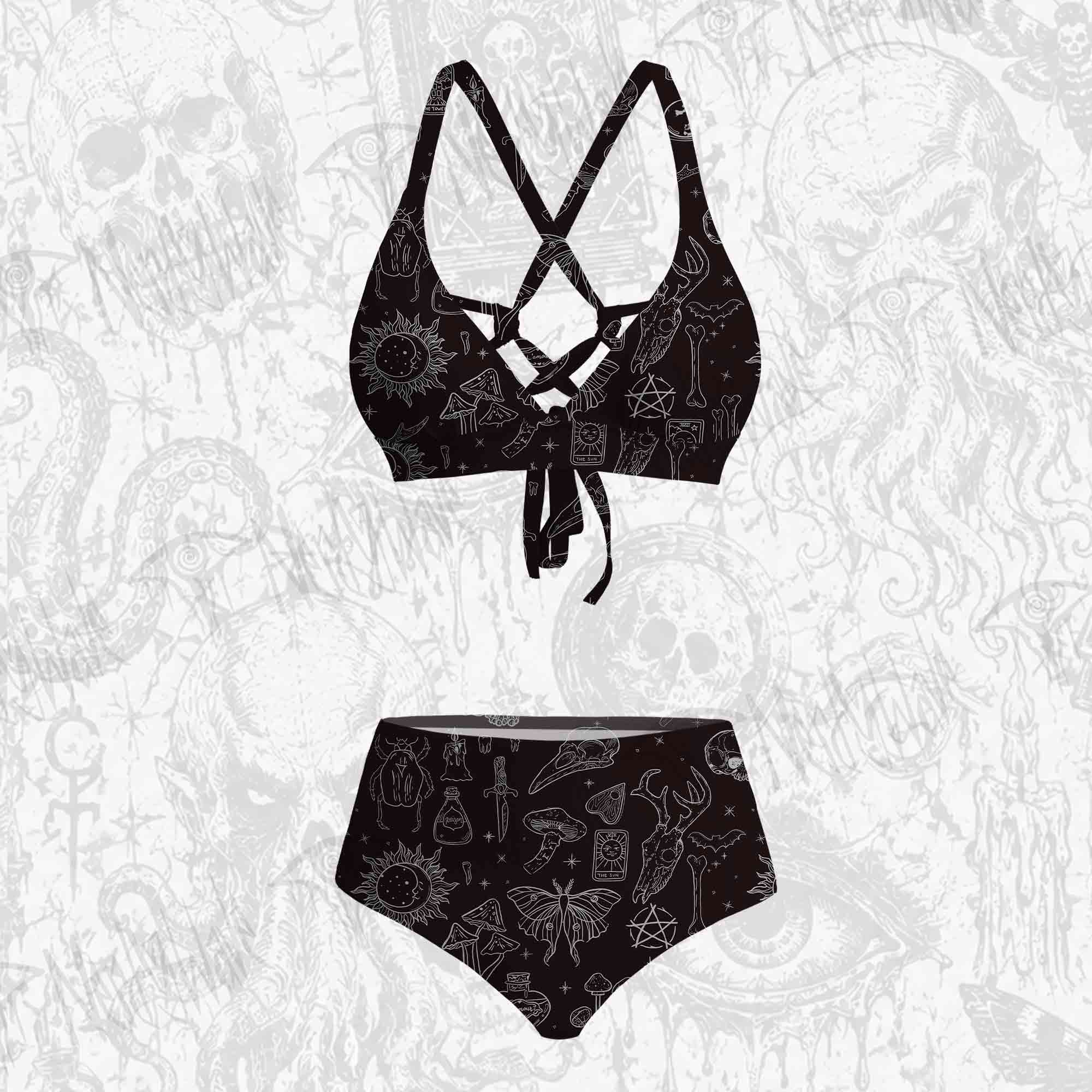 Mystical Symbols and Skulls Bikini Set