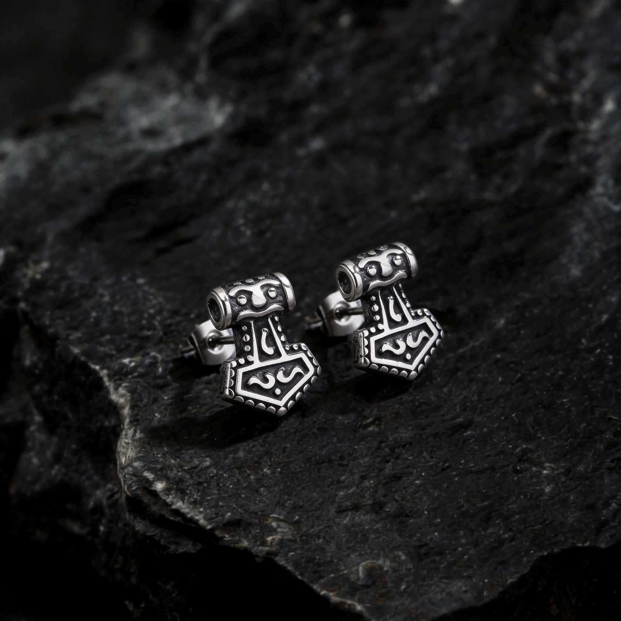 Viking Thor Hammer Earrings