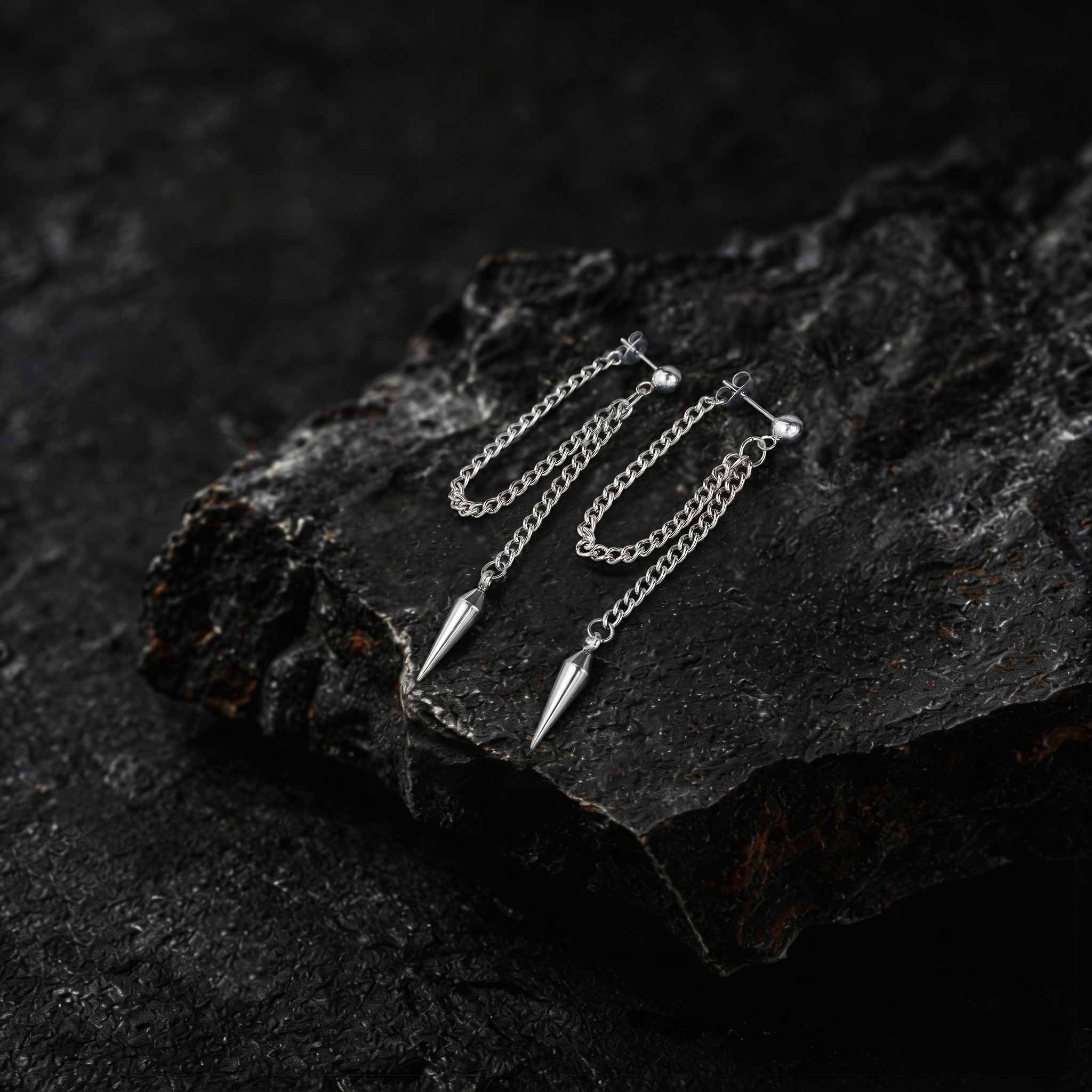 Punk Style Pointed Pendant Earrings