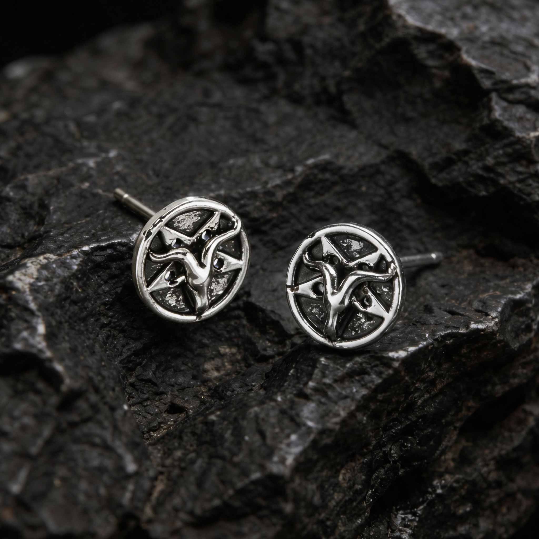 Satan Sheep's Head Earrings