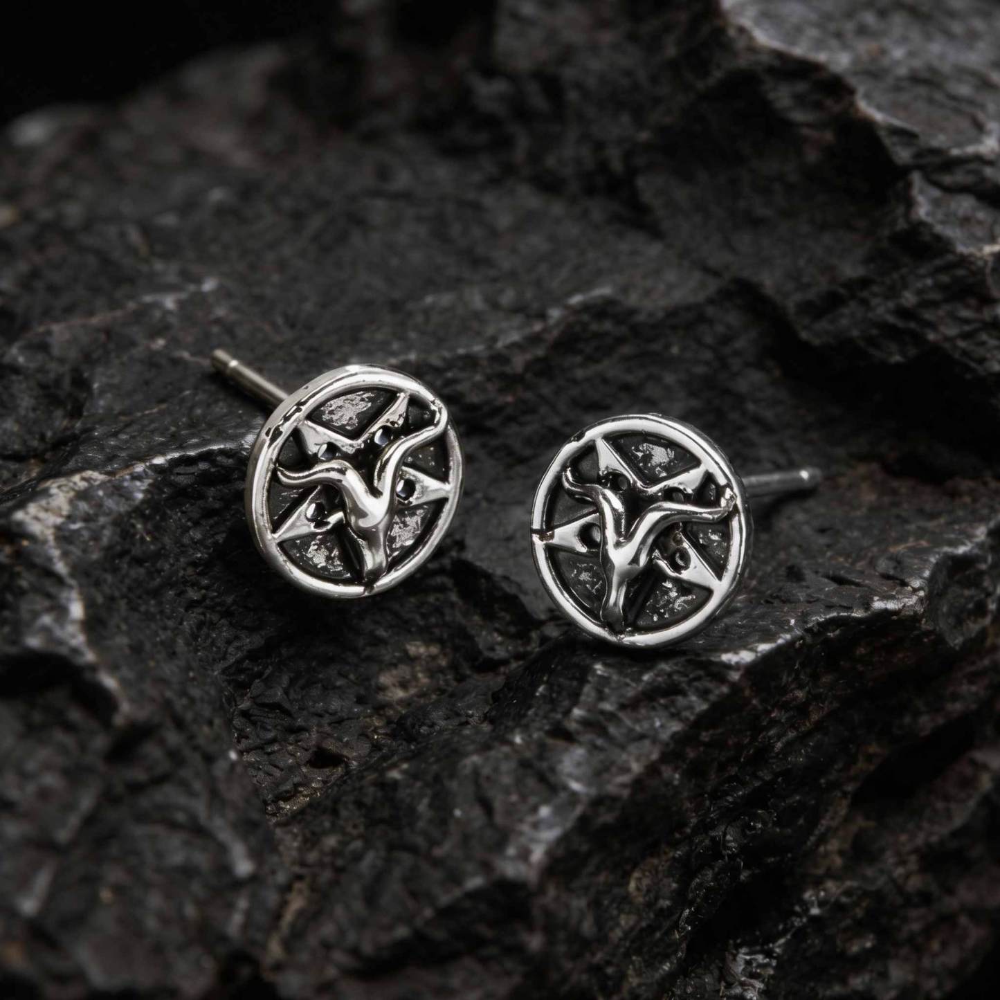 Satan Sheep's Head Earrings
