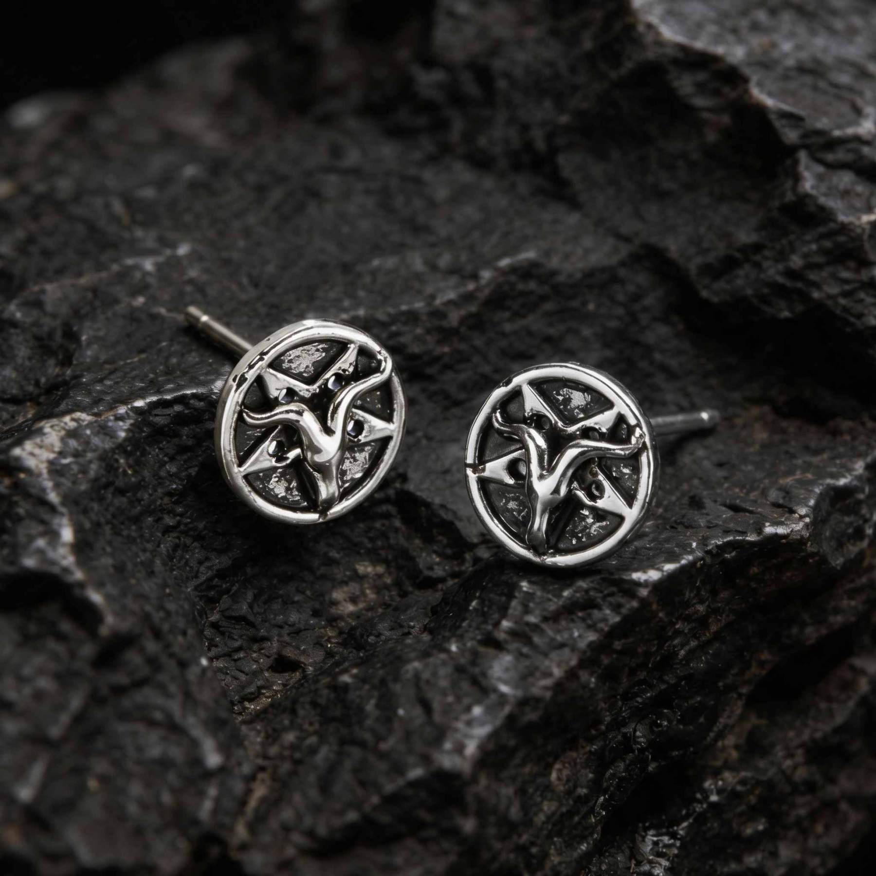 Satan Sheep's Head Earrings