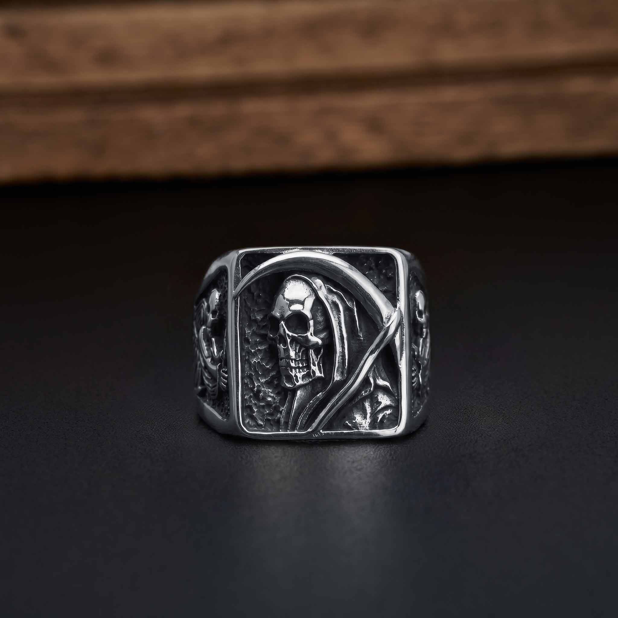 The Grim Reaper Titanium Steel Ring