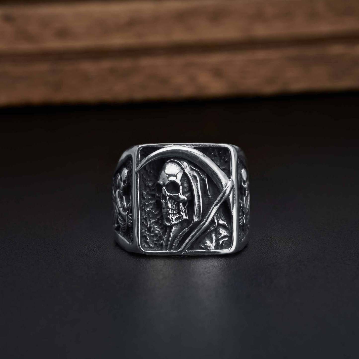 The Grim Reaper Titanium Steel Ring