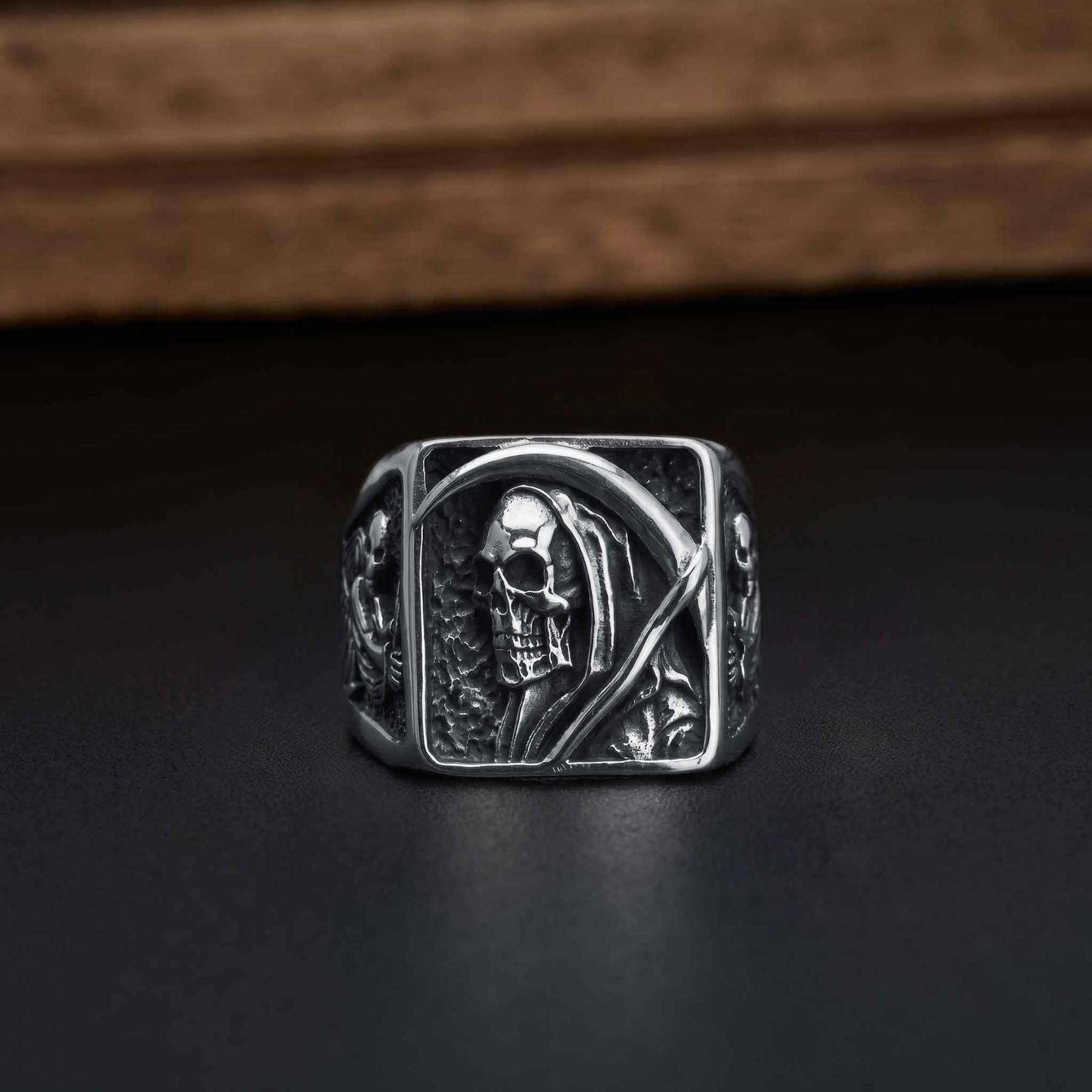 The Grim Reaper Titanium Steel Ring