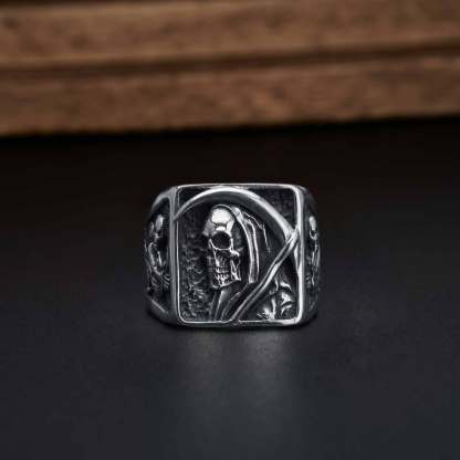 The Grim Reaper Titanium Steel Ring