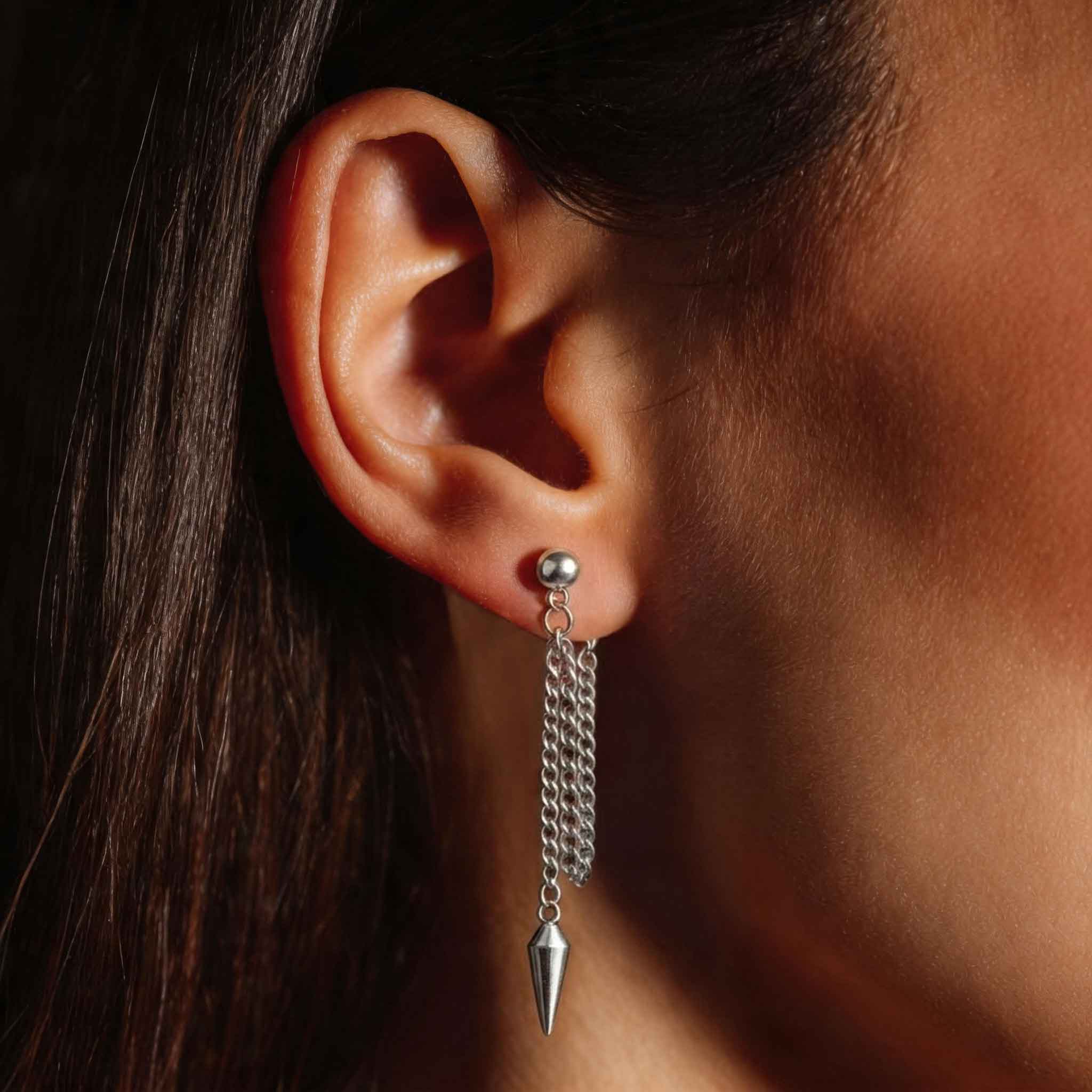 Punk Style Pointed Pendant Earrings
