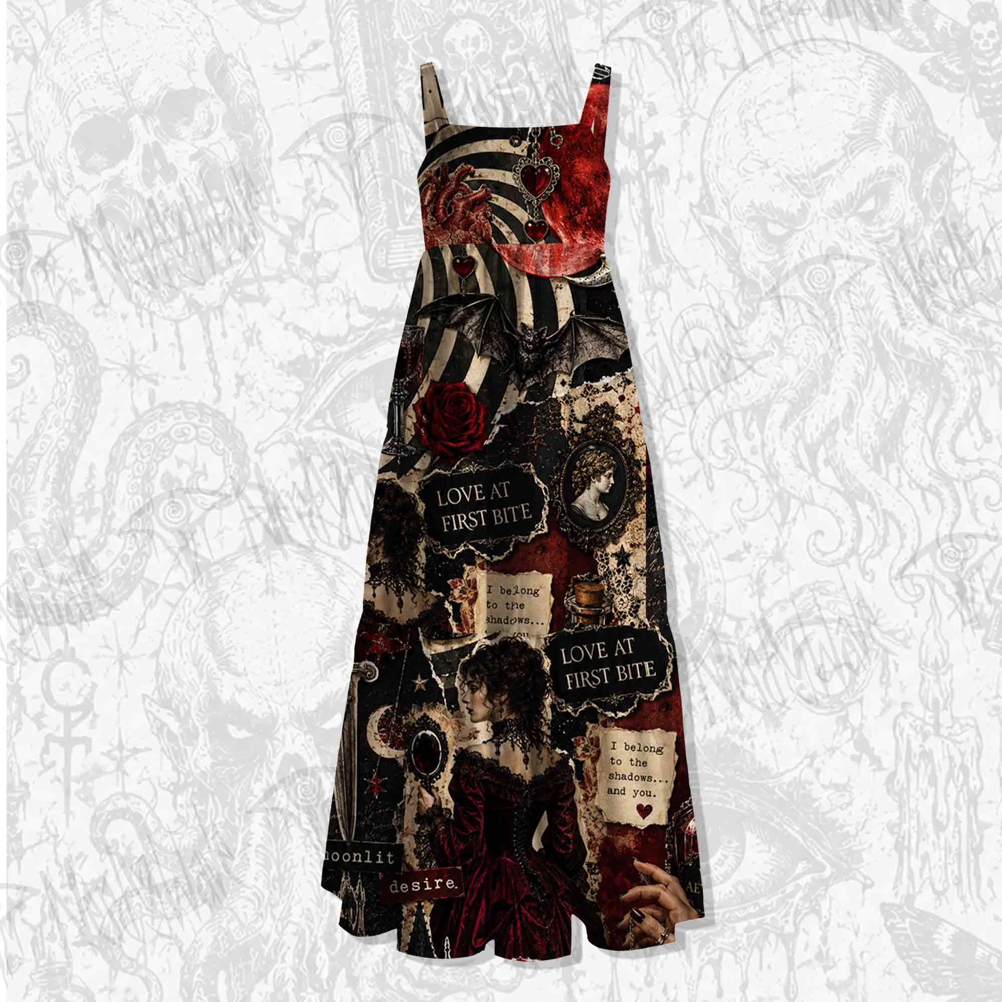 Believe in Vampires Wide Straps Maxi Dress