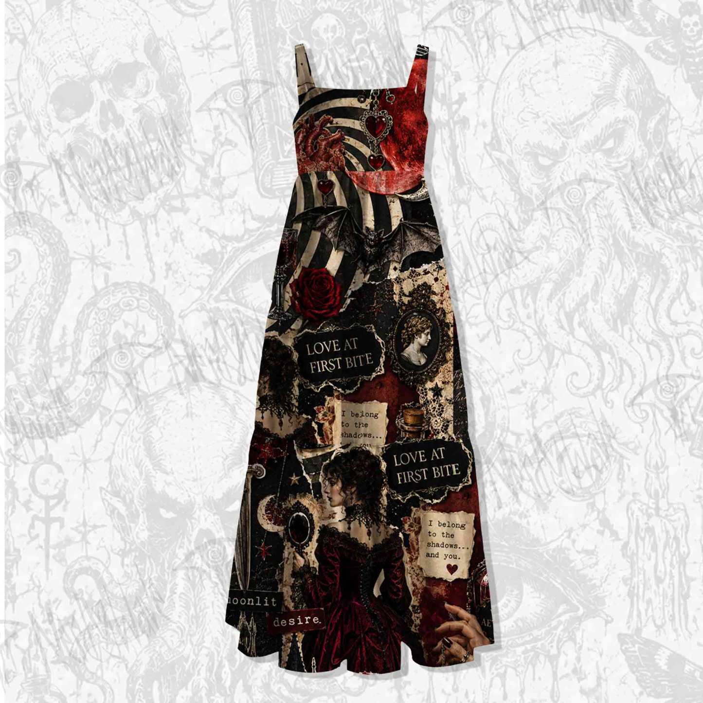 Believe in Vampires Wide Straps Maxi Dress