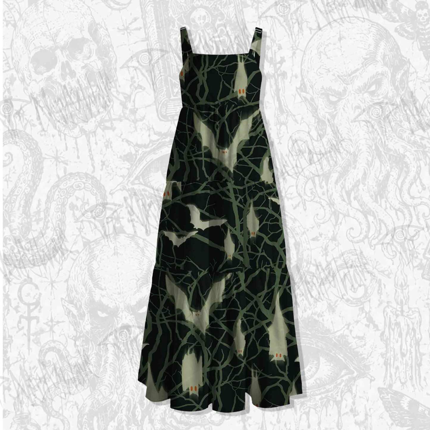 Spirit Bats Wide Straps Maxi Dress