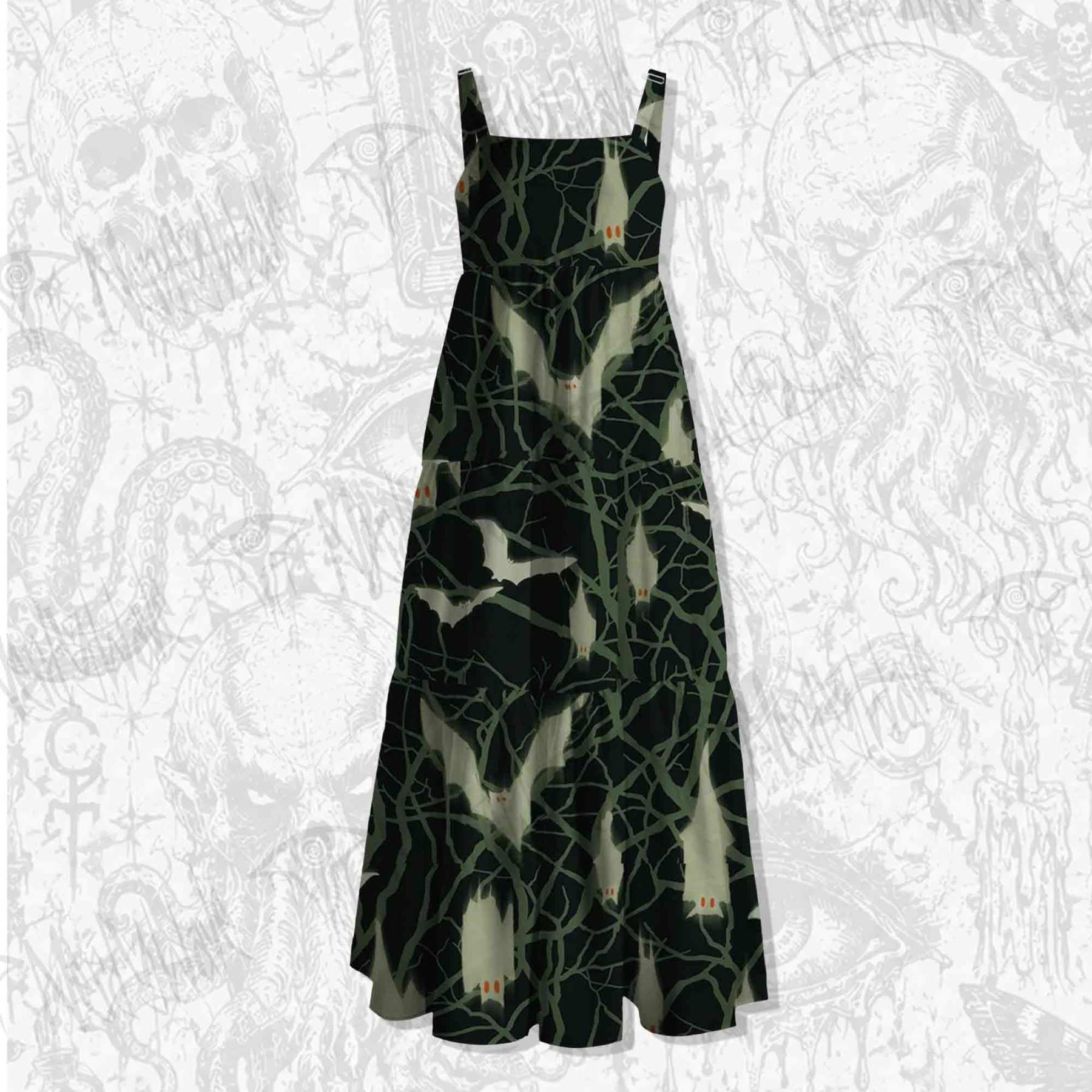 Spirit Bats Wide Straps Maxi Dress