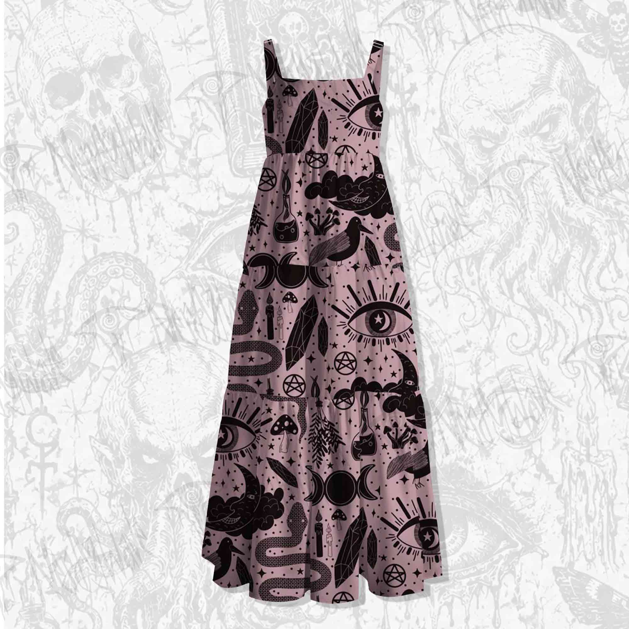 Mystic Whimsy Wide Straps Maxi Dress