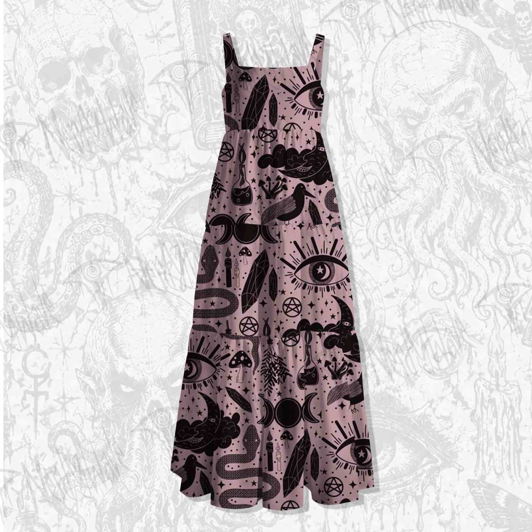 Mystic Whimsy Wide Straps Maxi Dress