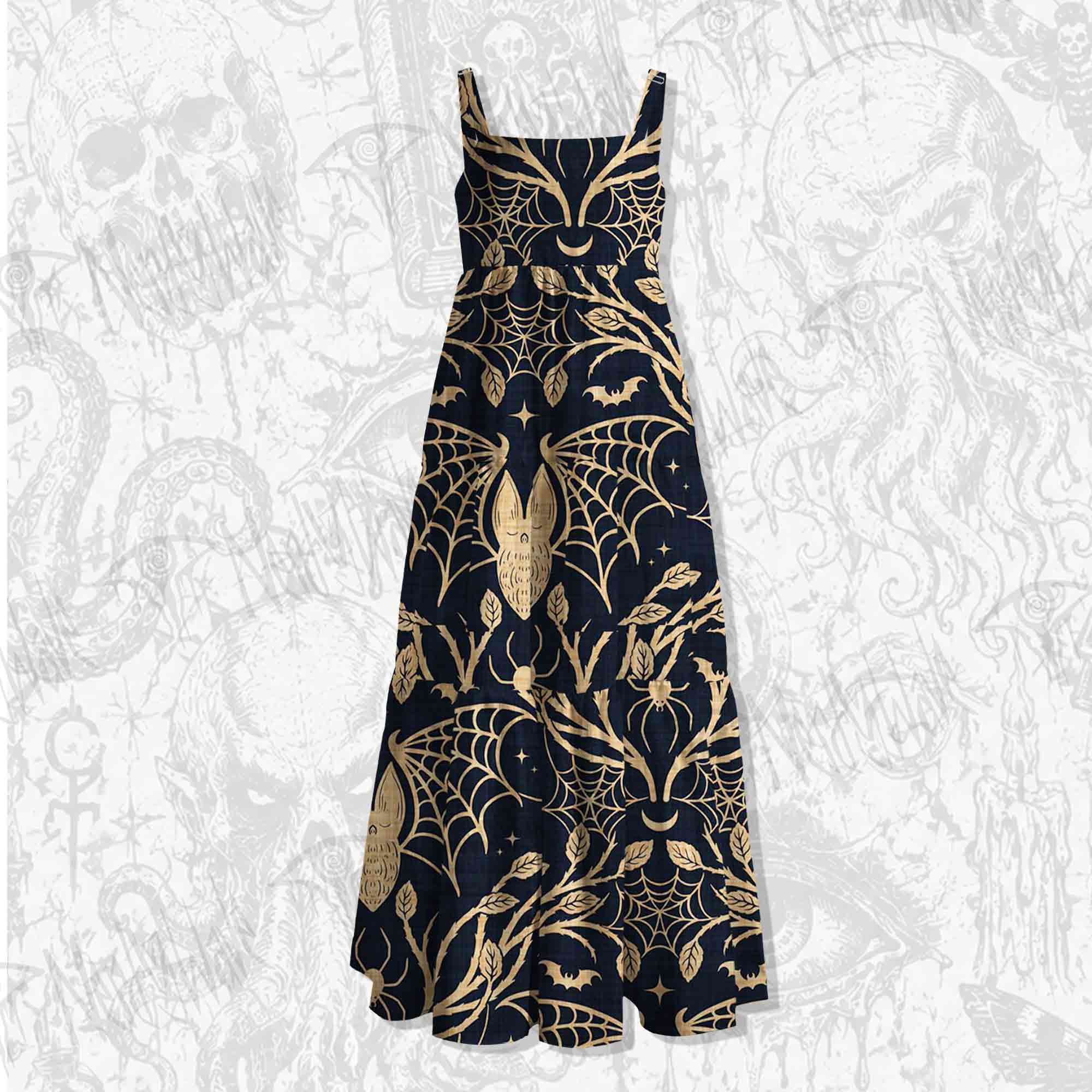 Midnight Manorv Wide Straps Maxi Dress