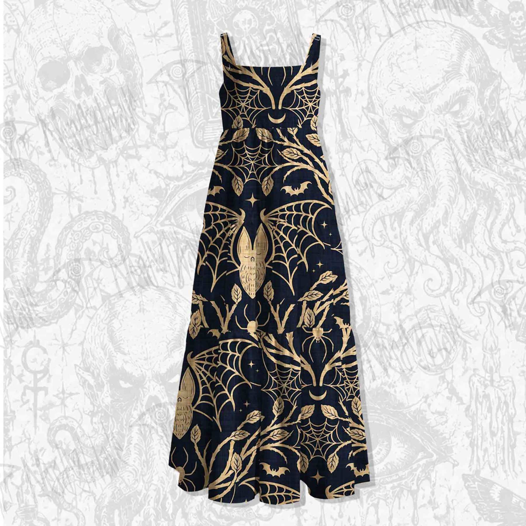 Midnight Manorv Wide Straps Maxi Dress