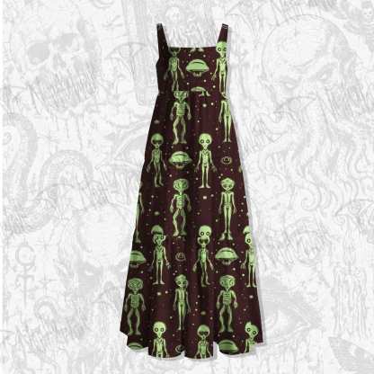 Alien Invasion Wide Straps Maxi Dress