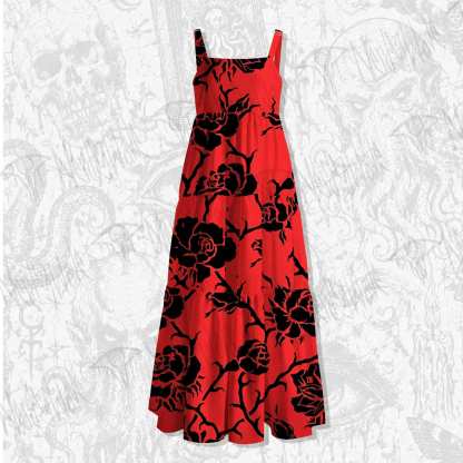 Rose Wide Straps Maxi Dress