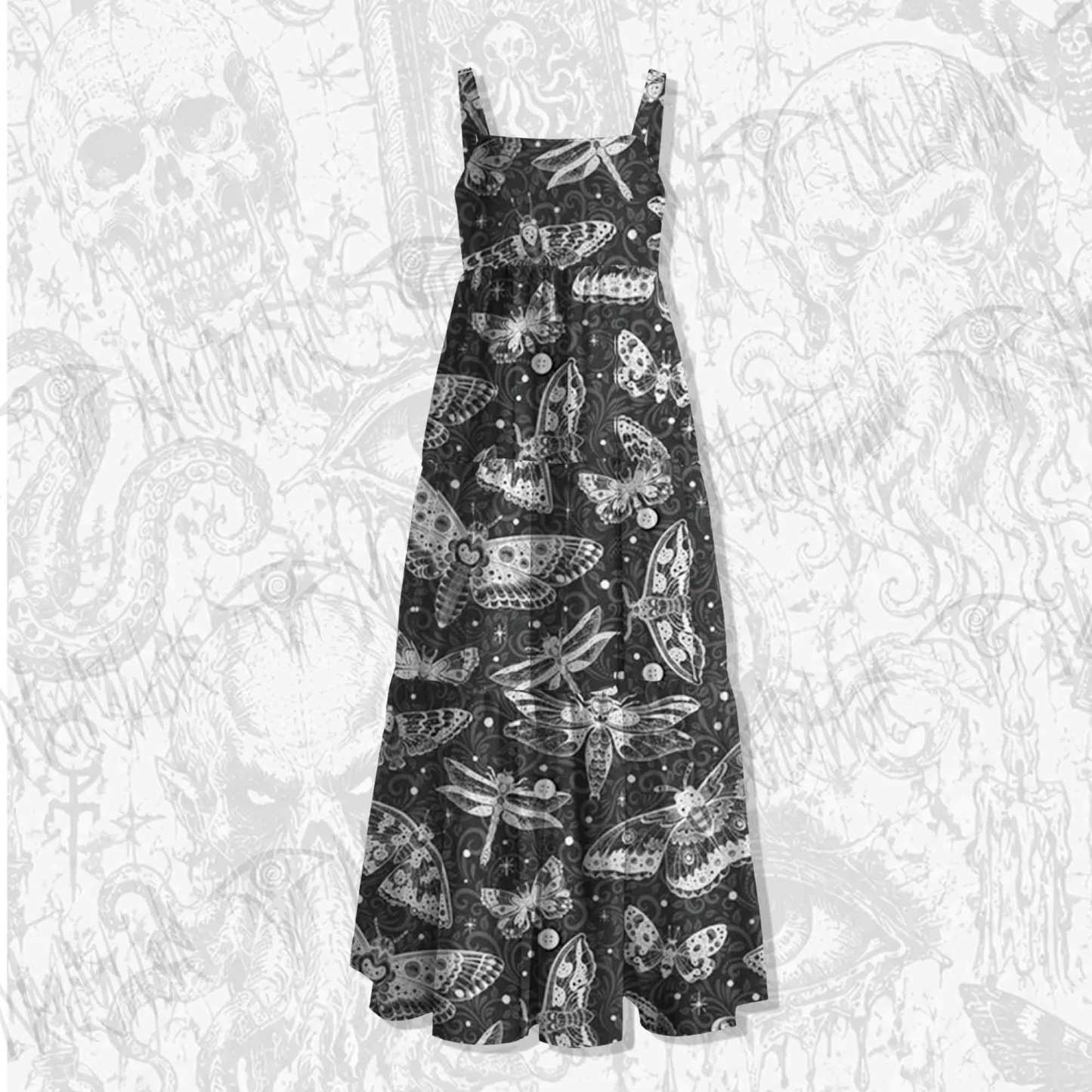 Goth Moth Straps Maxi Dress