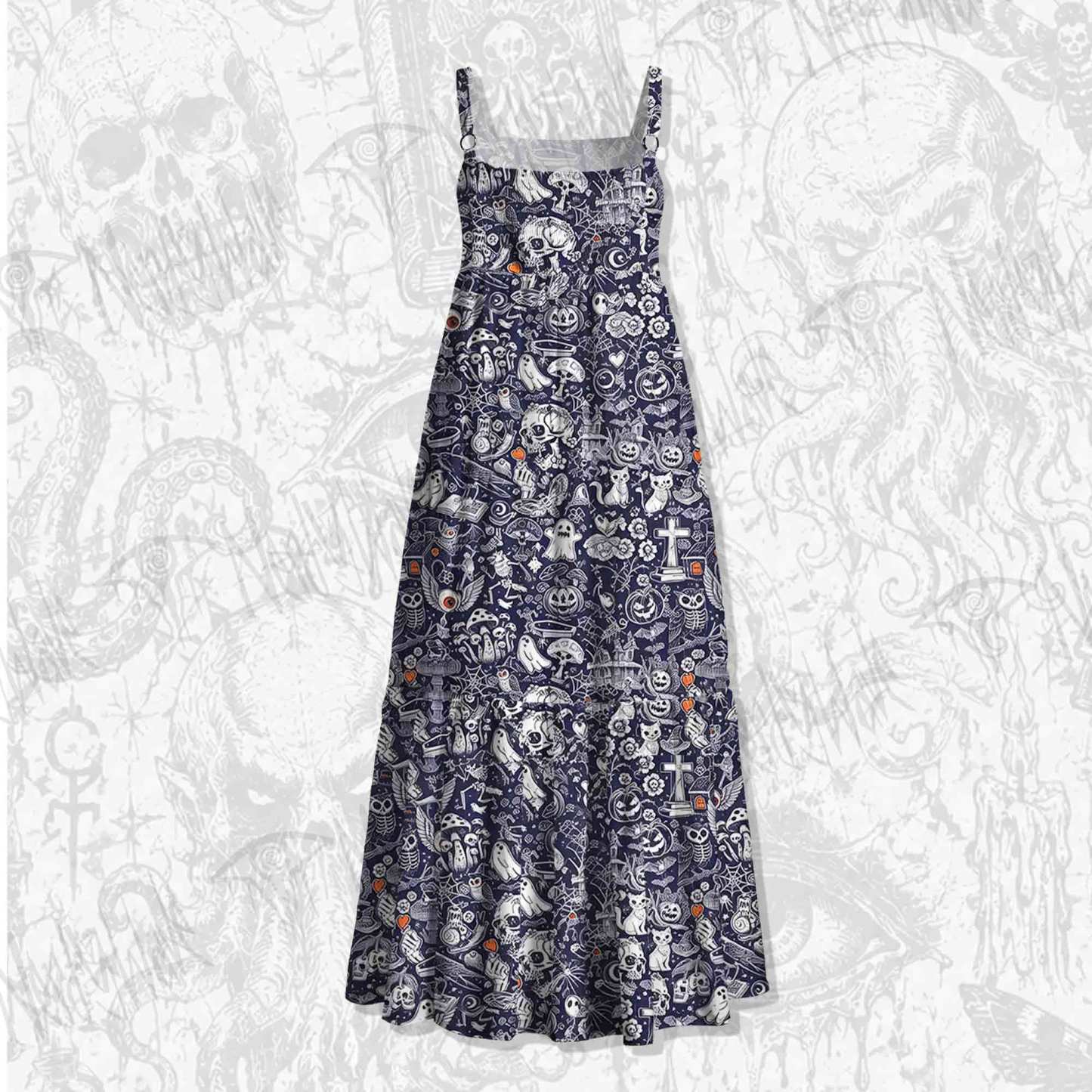 Spooky Carnival Wide Straps Maxi Dress