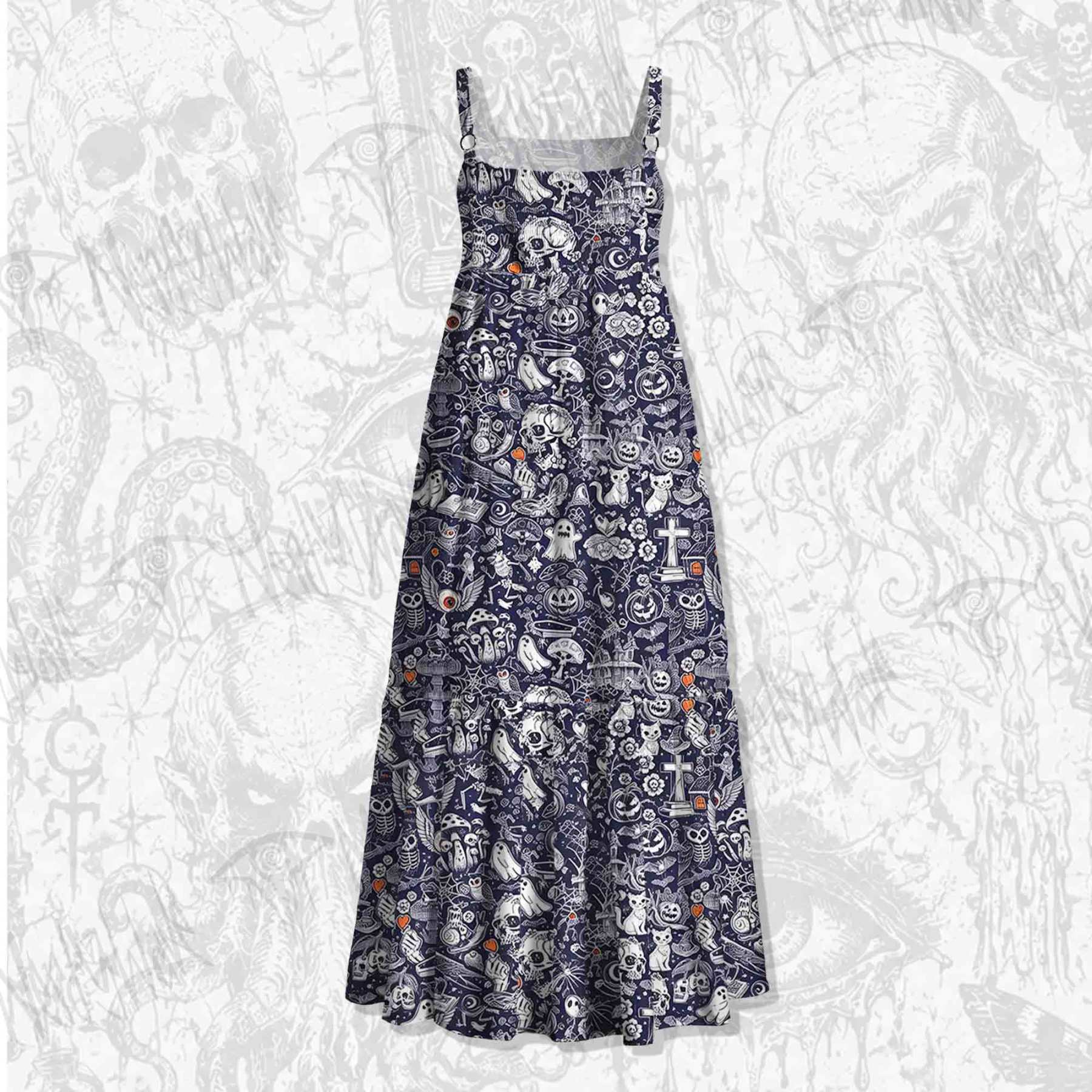 Spooky Carnival Wide Straps Maxi Dress
