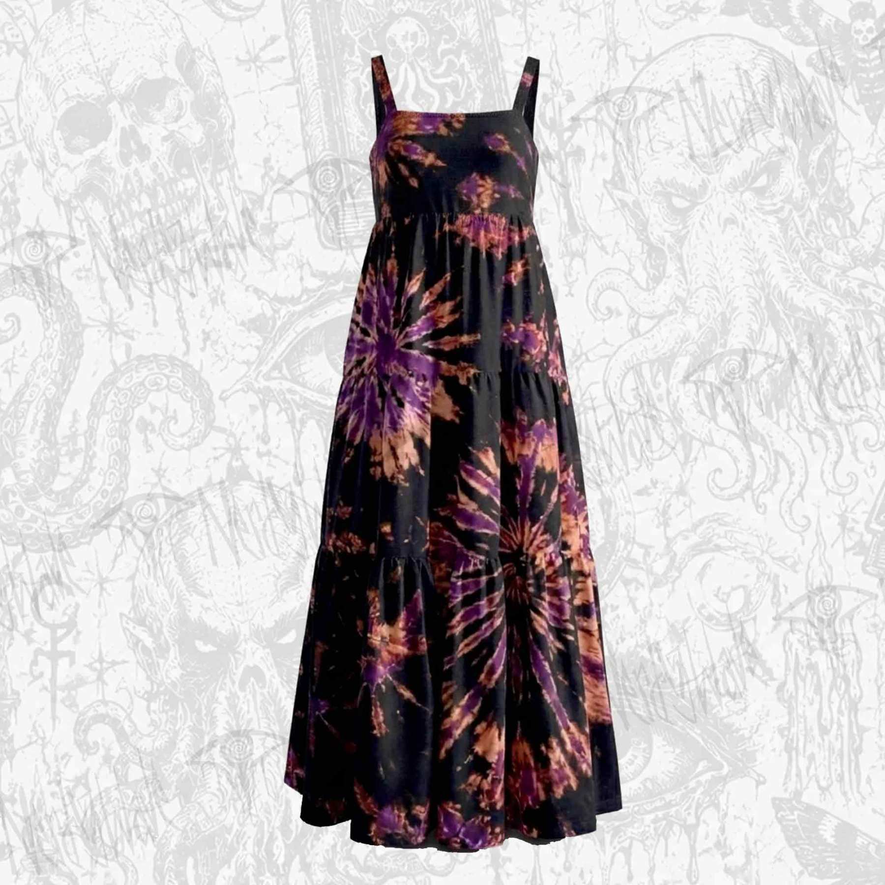 Tie Dye Wide Straps Maxi Dress