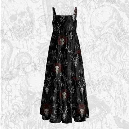 Wendigo Skulls Wide Straps Maxi Dress