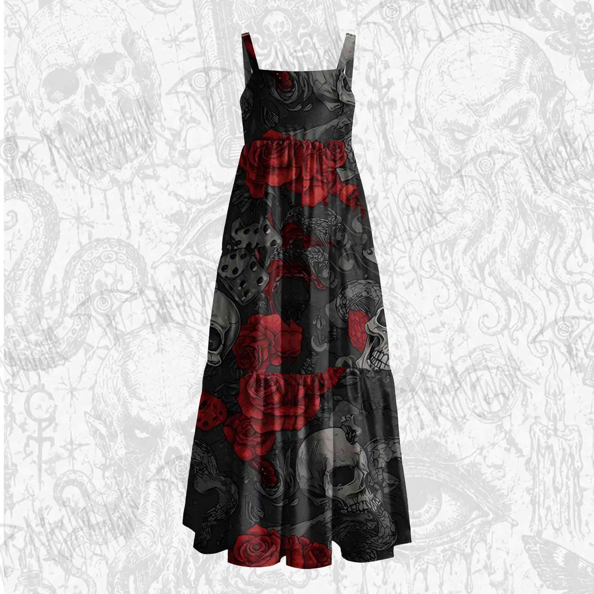 Midnight Bloom Wide Straps Maxi Dress
