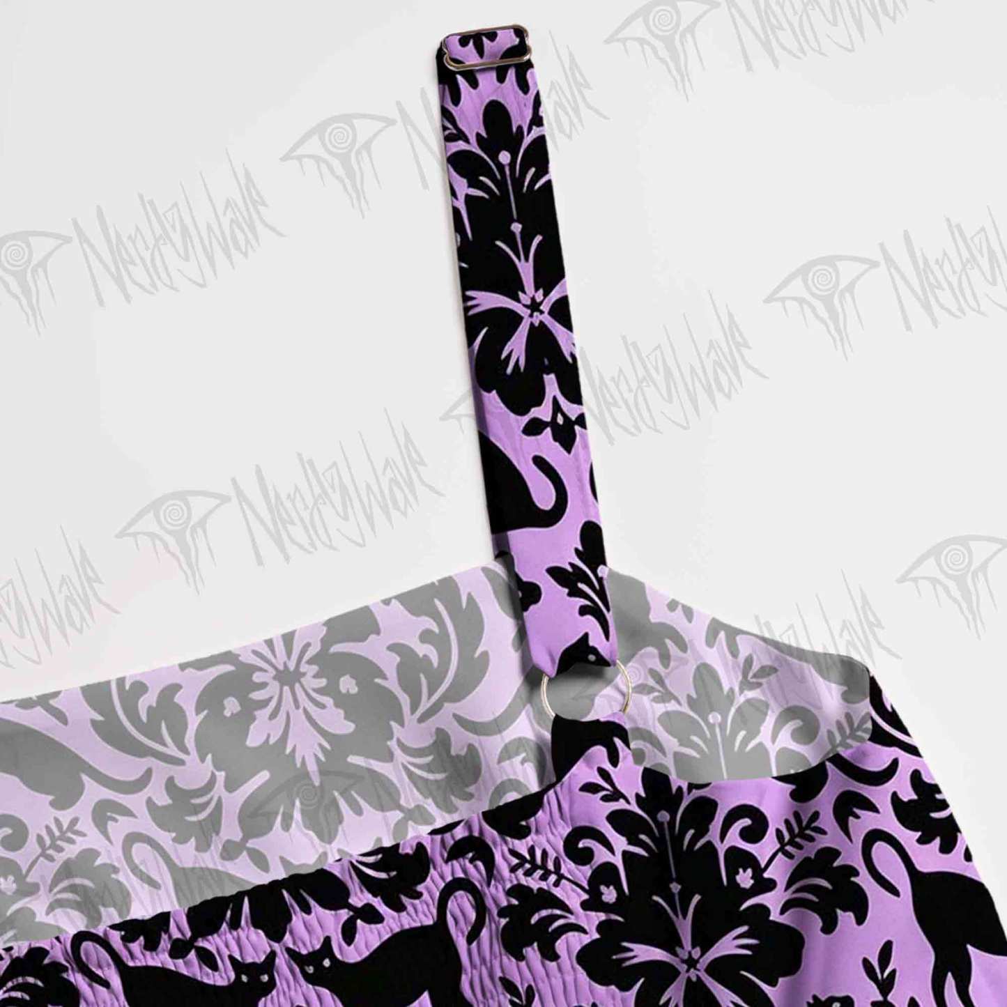 Mystic Felines Wide Straps Maxi Dress