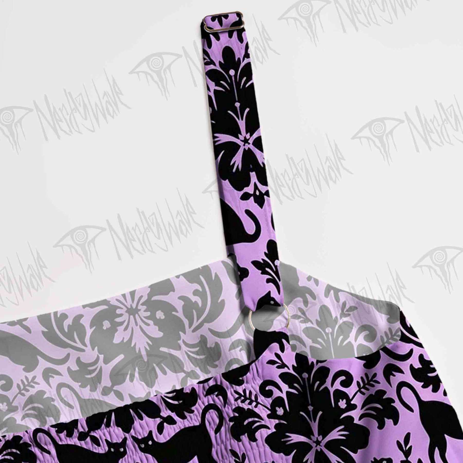 Mystic Felines Wide Straps Maxi Dress