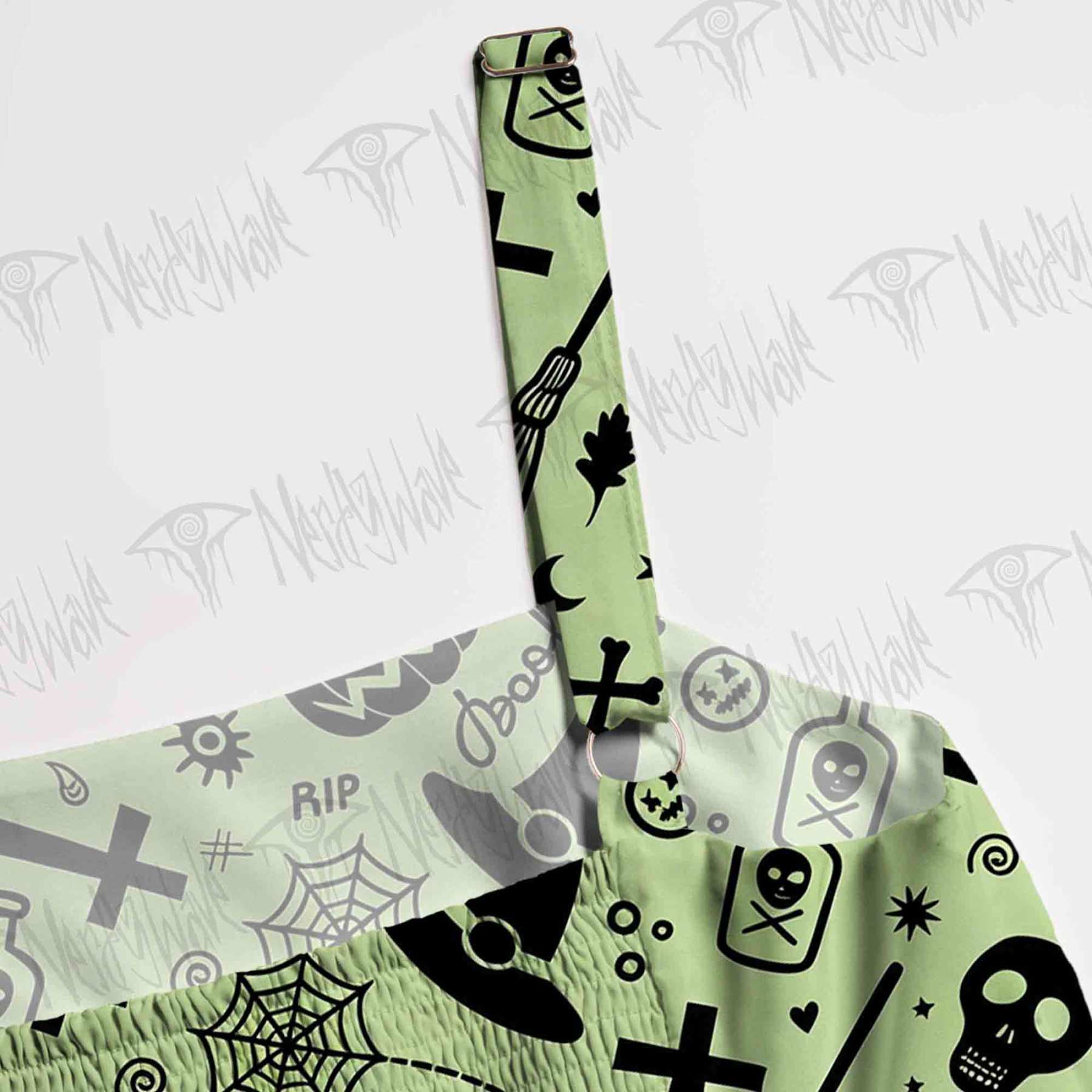 Spooky Scribbles Wide Straps Maxi Dress