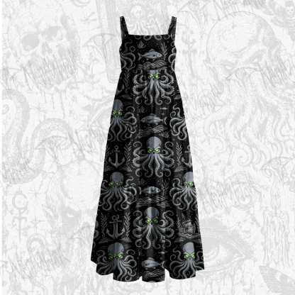 Neon Kraken Wide Straps Maxi Dress