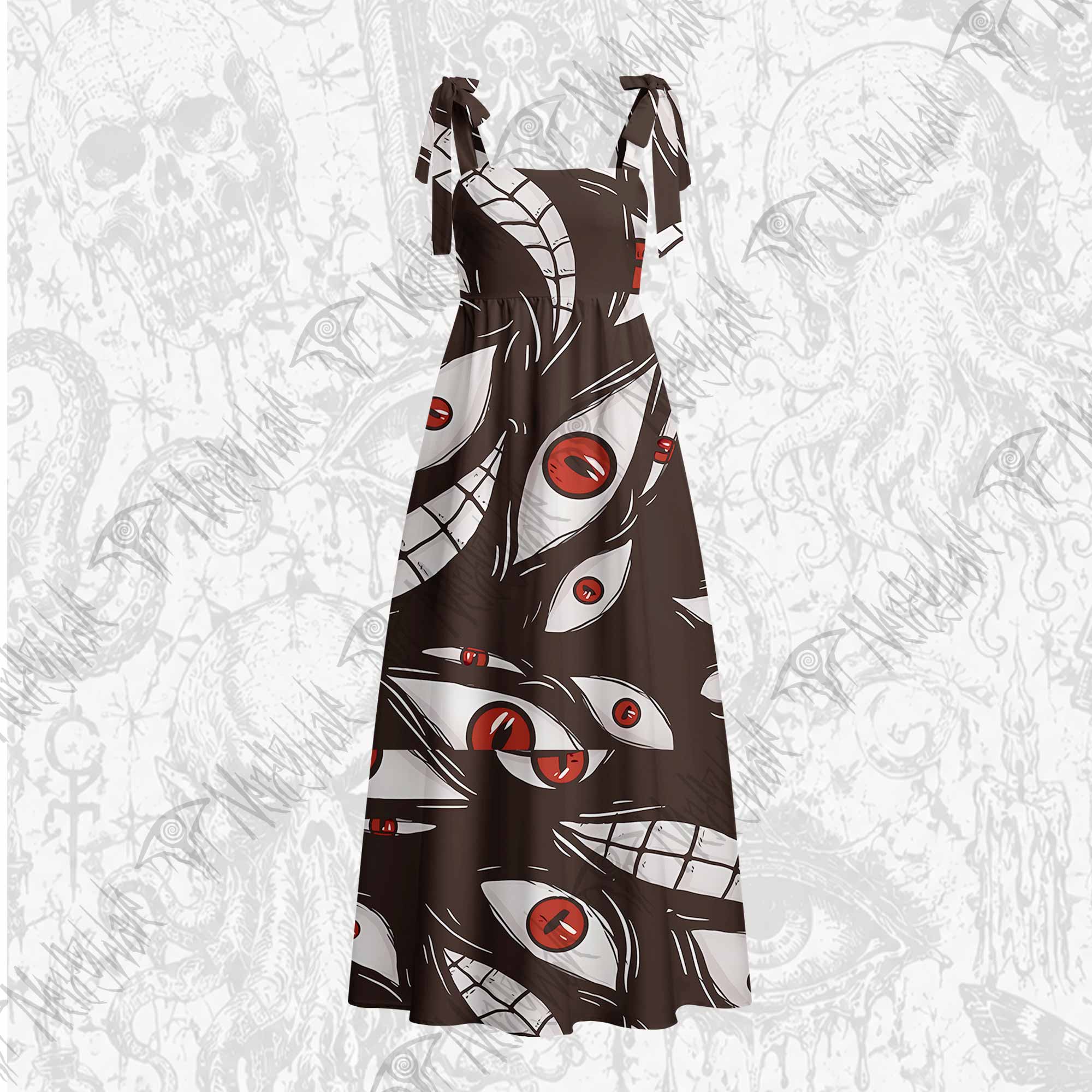 Homunculus Tie Shoulder Maxi Dress