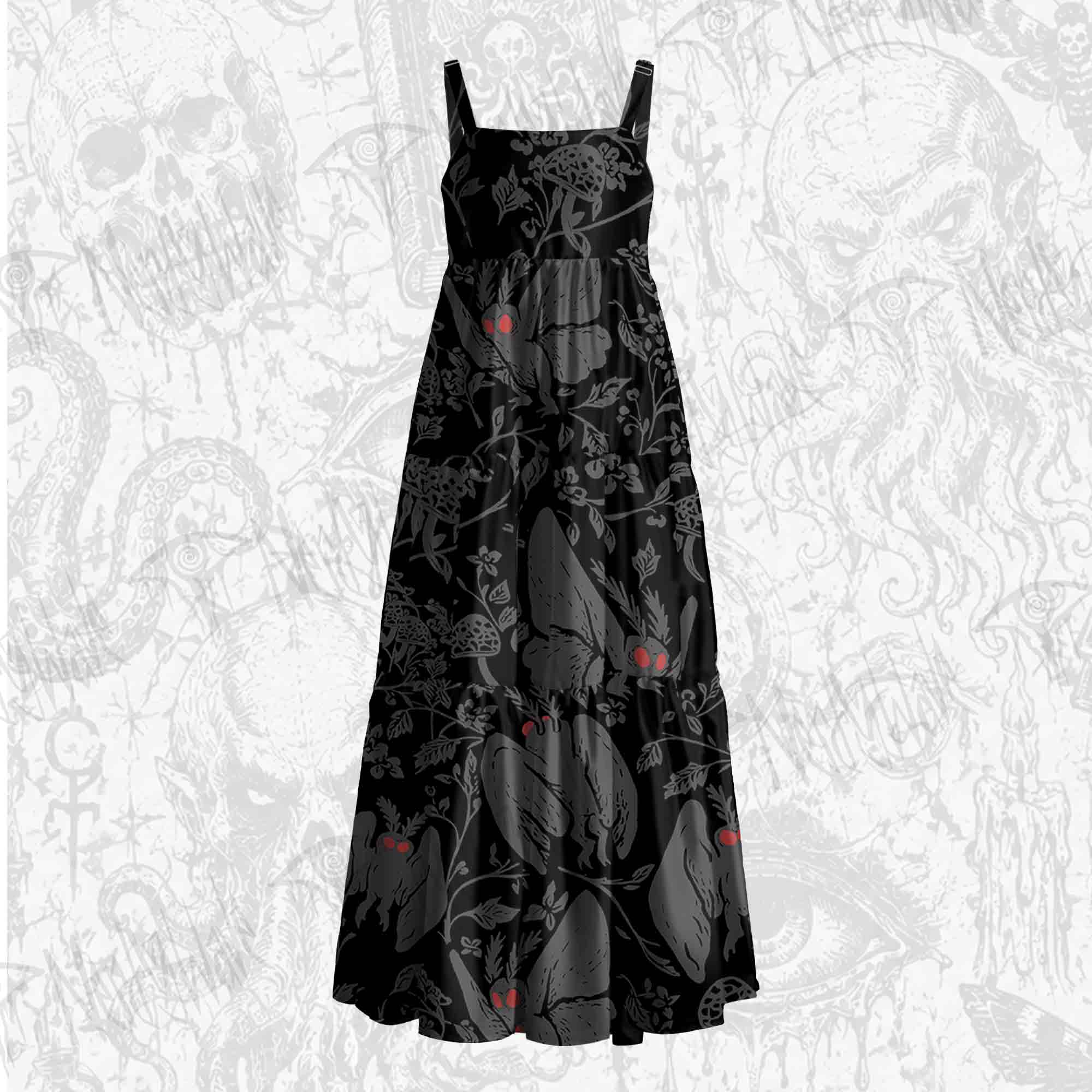 Mothman in the Jungle Wide Straps Maxi Dress