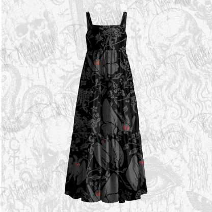 Mothman in the Jungle Wide Straps Maxi Dress