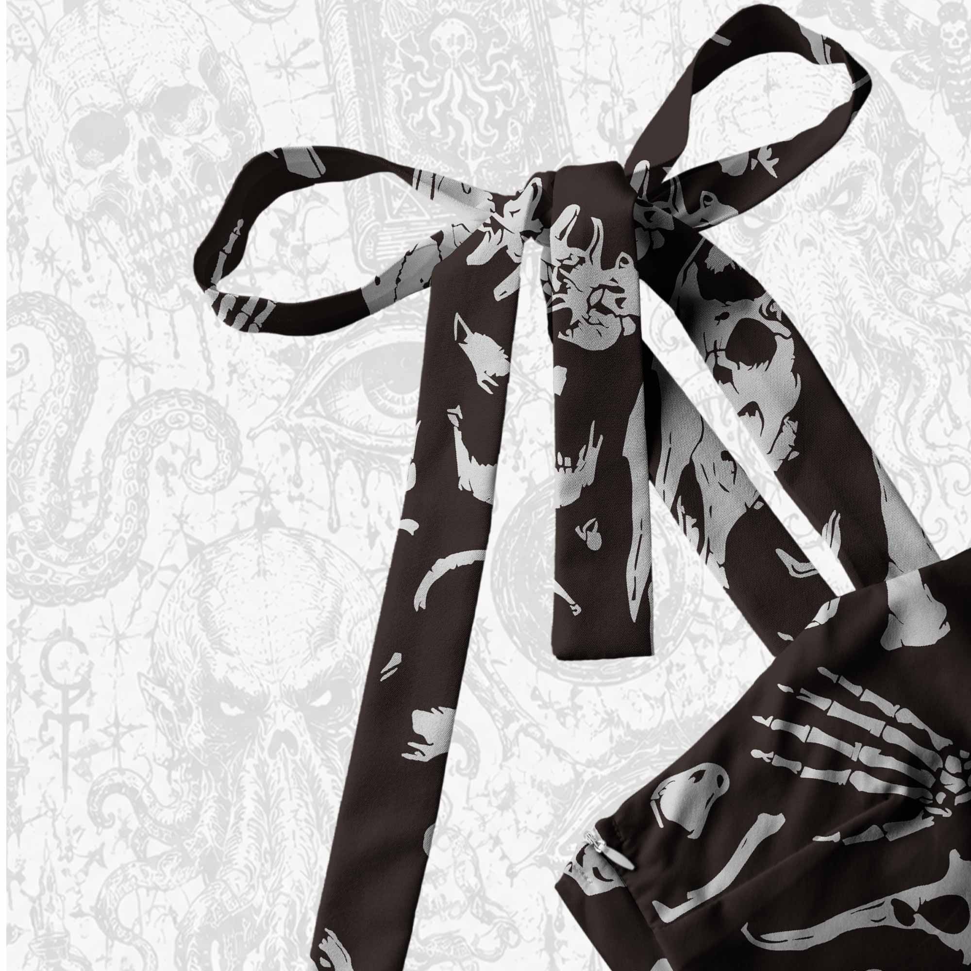Dinosaur Fossils Tie Shoulder Maxi Dress