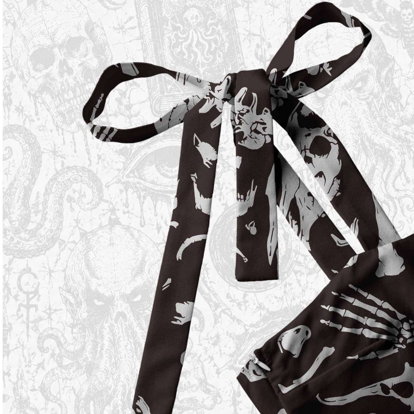 Dinosaur Fossils Tie Shoulder Maxi Dress