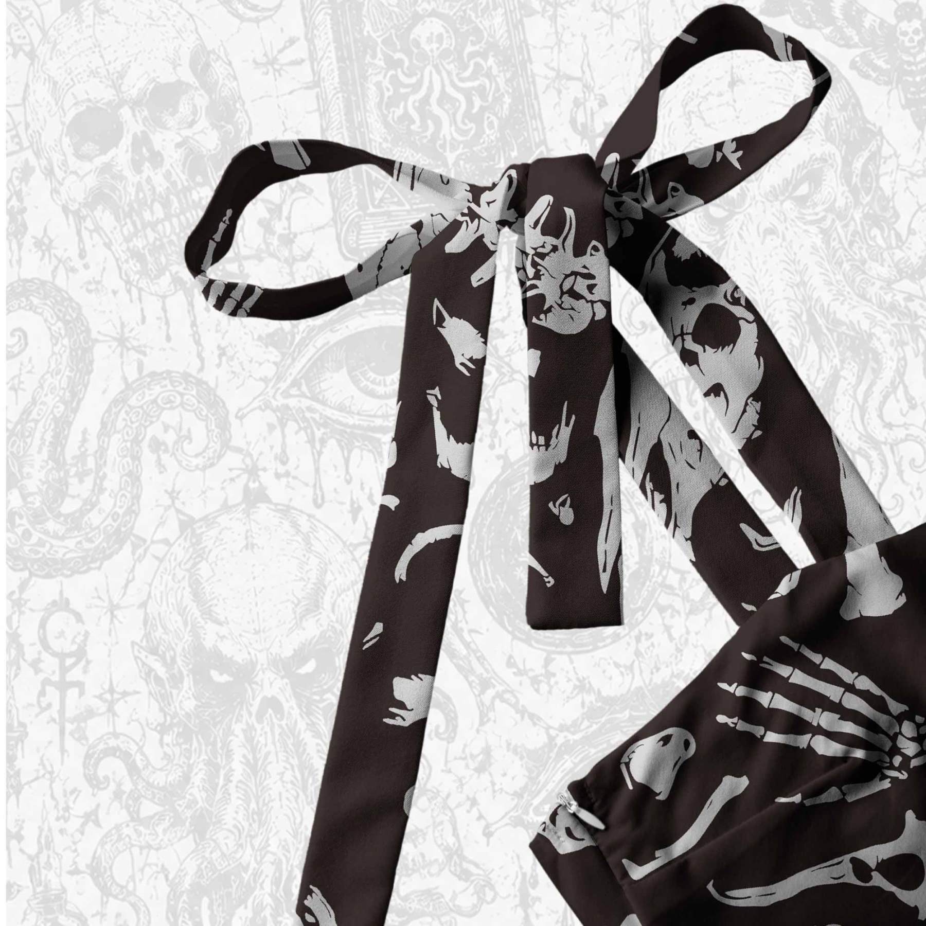 Dinosaur Fossils Tie Shoulder Maxi Dress
