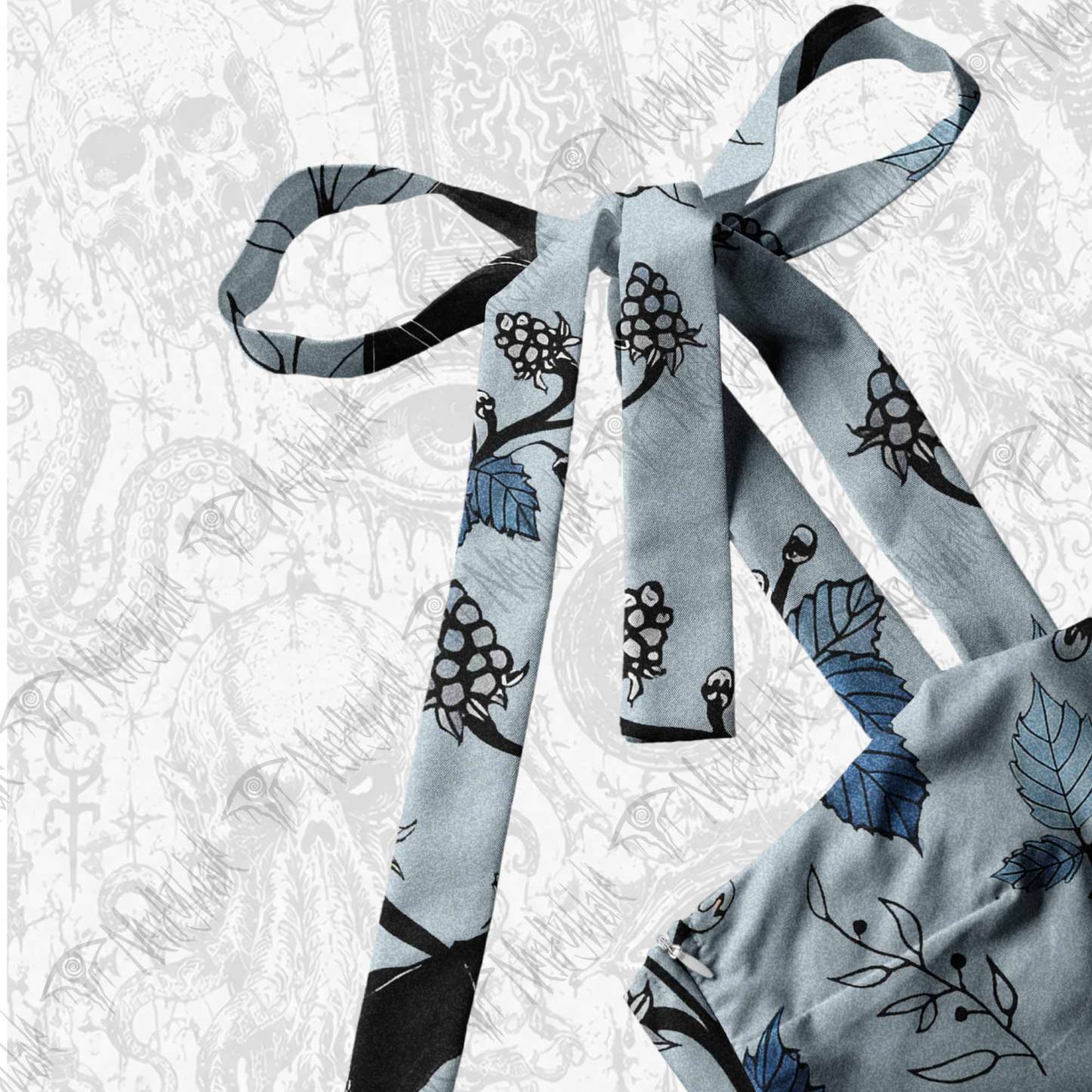 Flying Bats Tie Shoulder Maxi Dress
