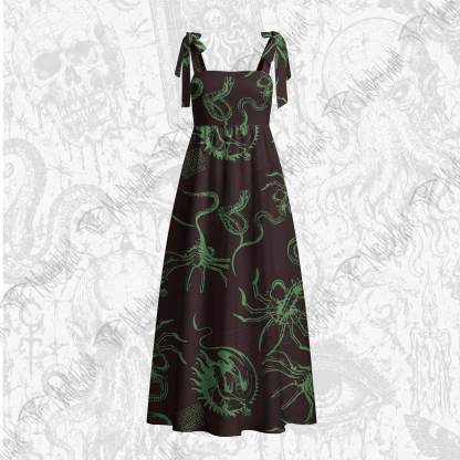Alien Delivery Guy Tie Shoulder Maxi Dress