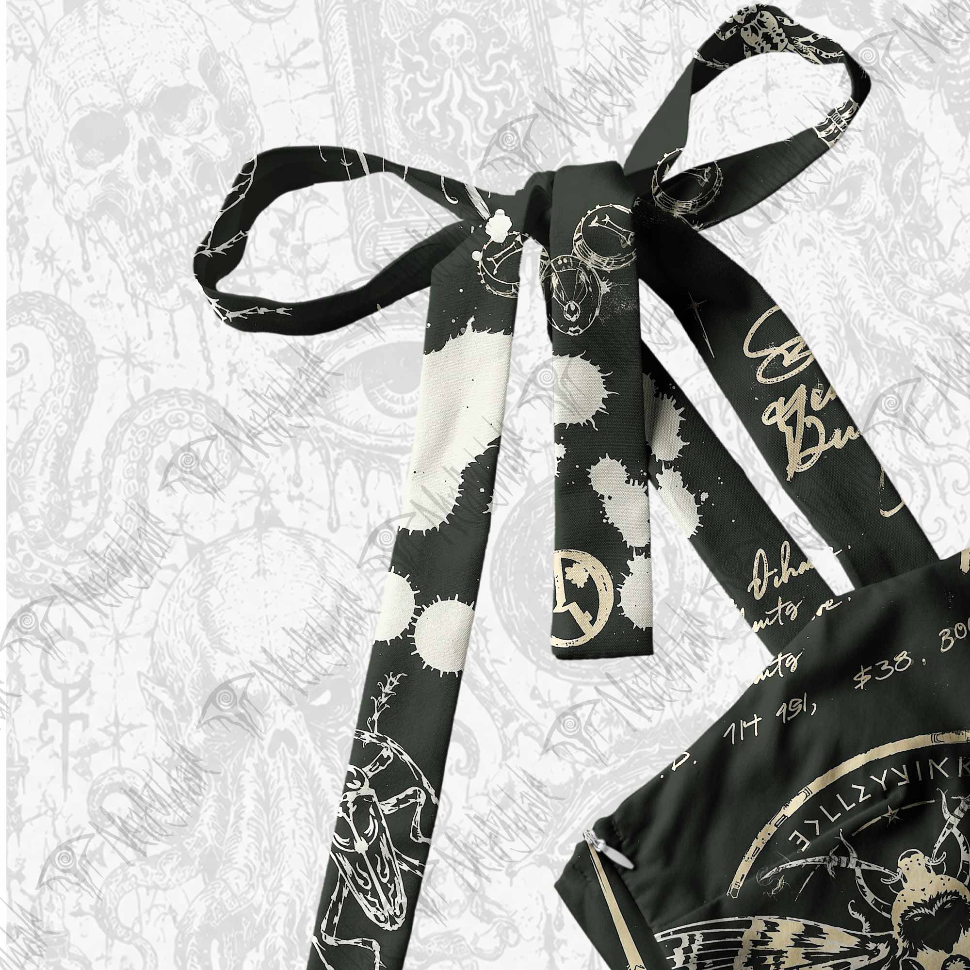 Retro Insects Tie Shoulder Maxi Dress