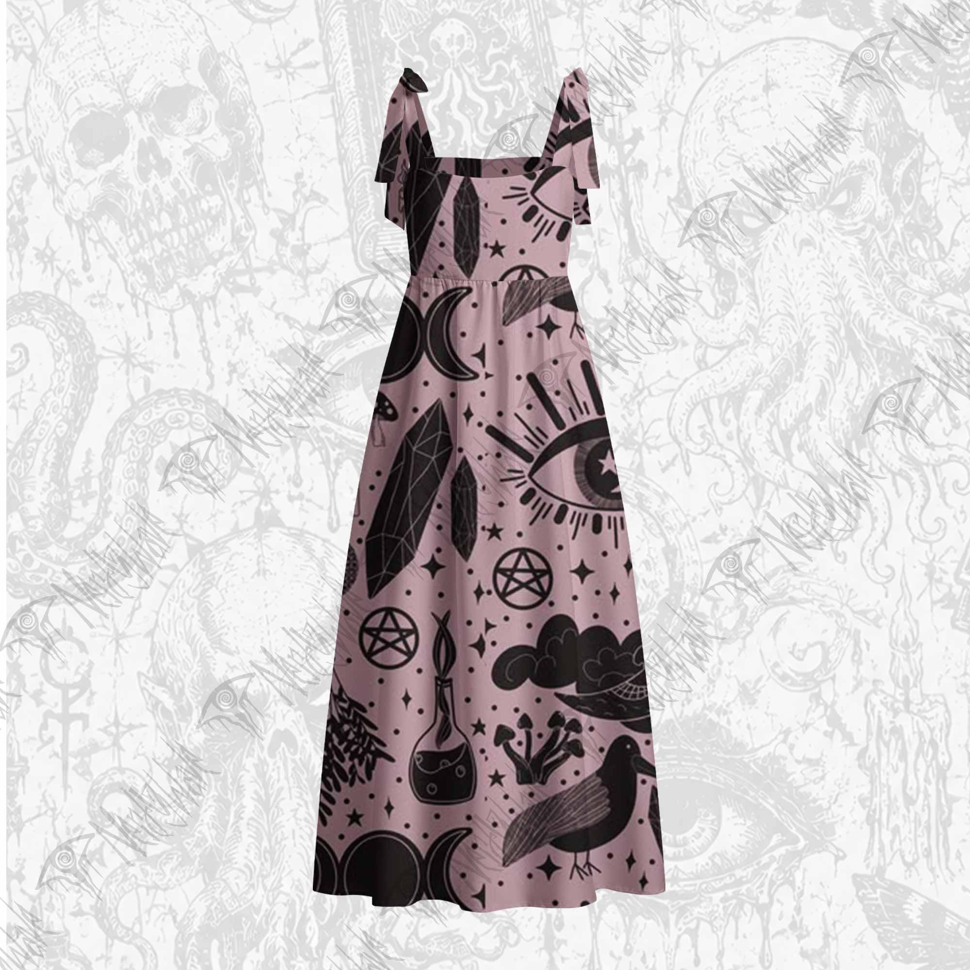 Mystic Whimsy Tie Shoulder Maxi Dress