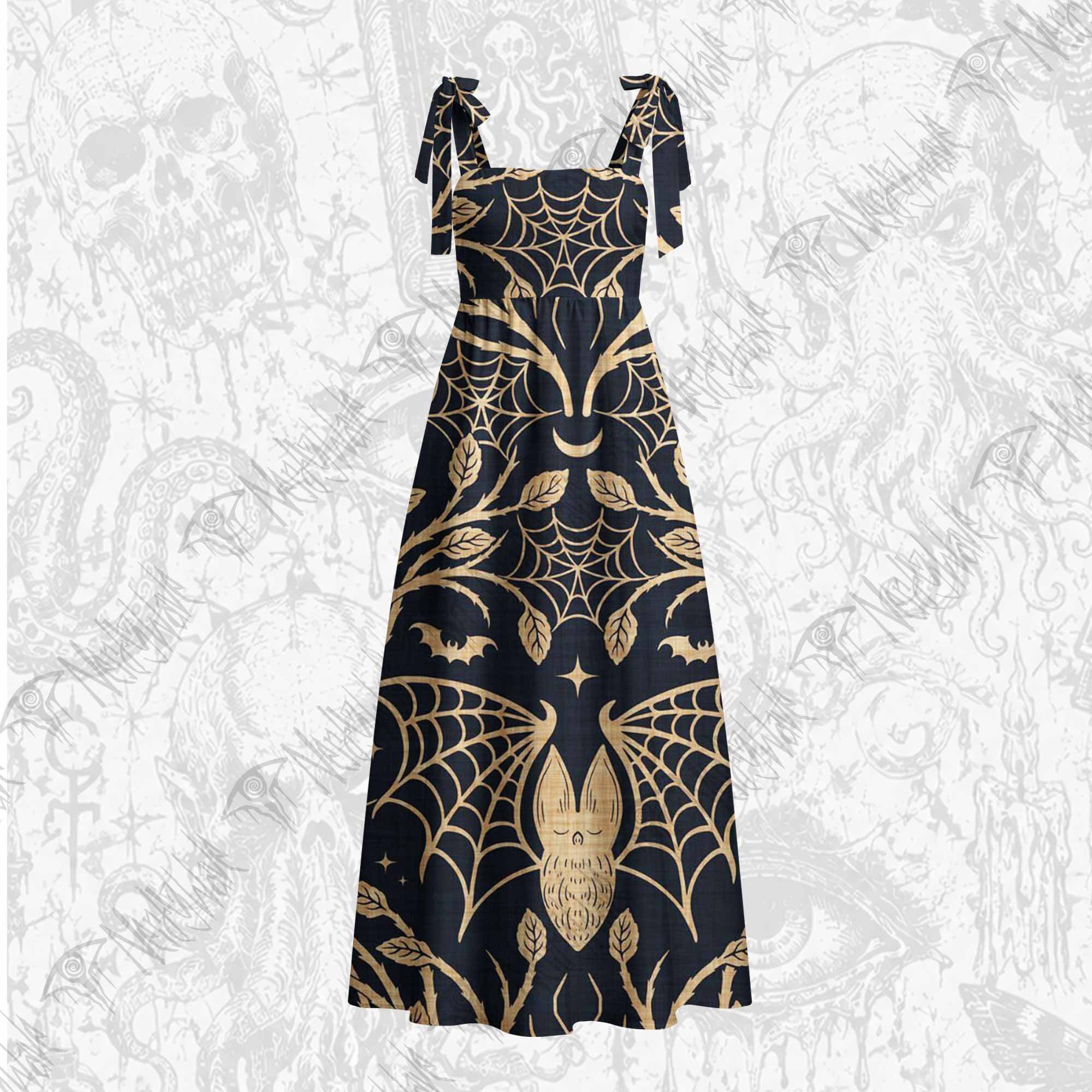 Midnight Manorv Tie Shoulder Maxi Dress